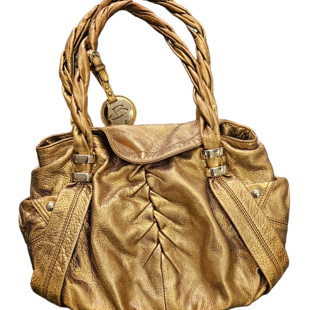 B Makowsky bronze leather bag.